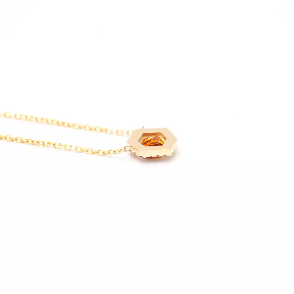 0.50 ct Orange Midi Mosaic Shape Necklace