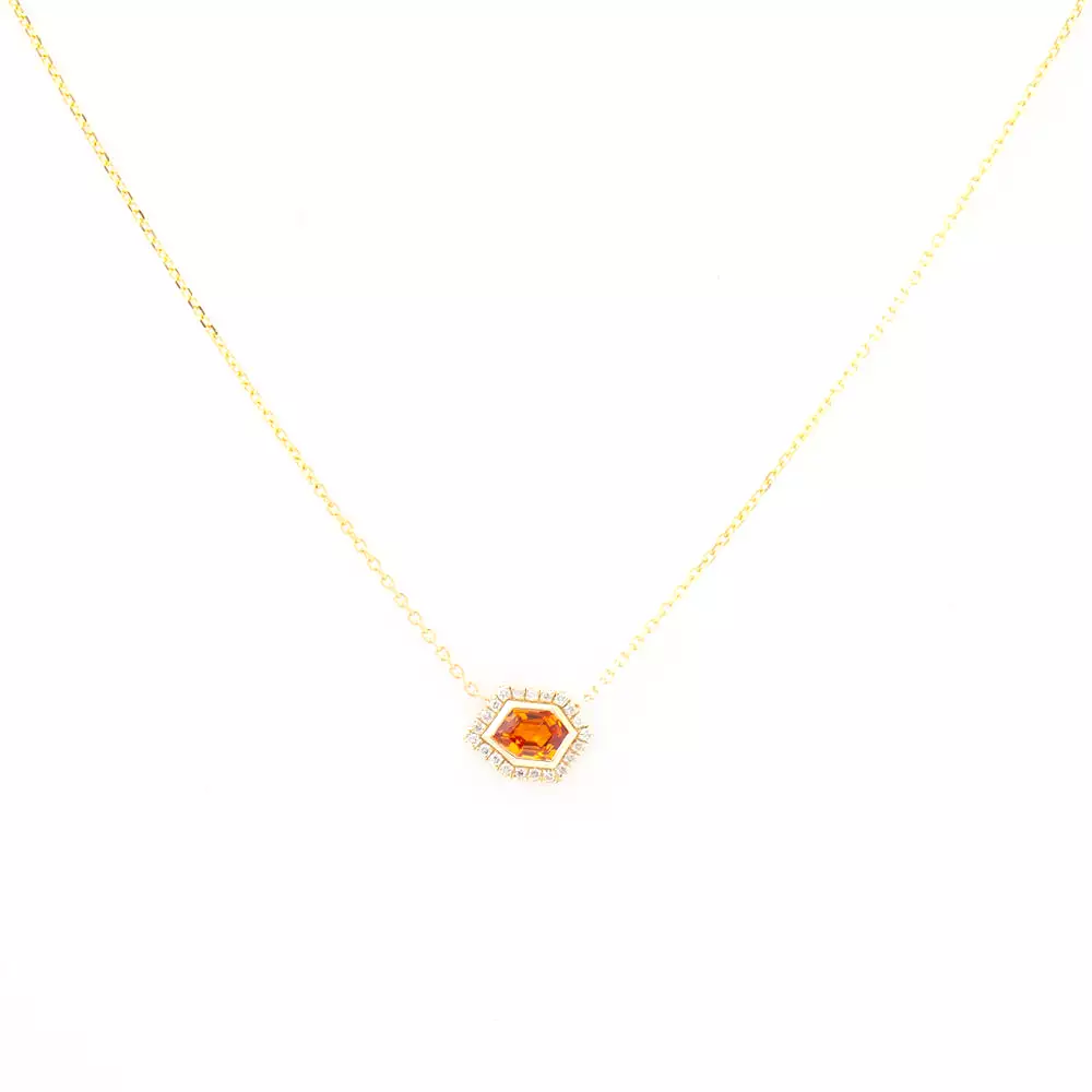 0.50 ct Orange Midi Mosaic Shape Necklace