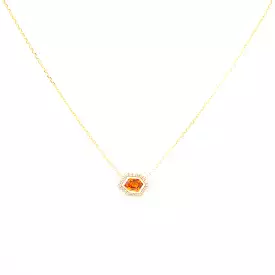 0.50 ct Orange Midi Mosaic Shape Necklace