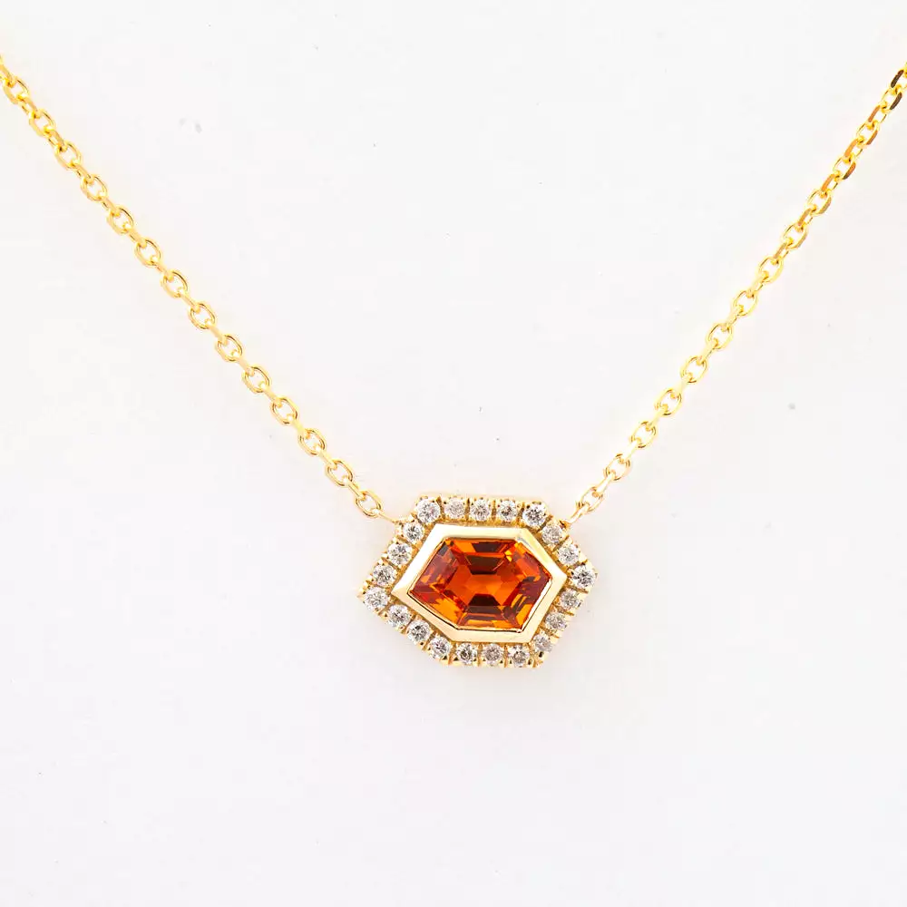 0.50 ct Orange Midi Mosaic Shape Necklace