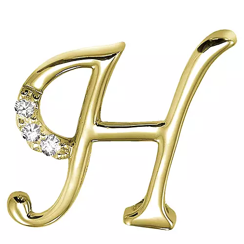 10k Gold Diamond Initial Necklace