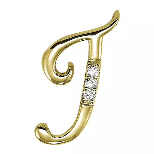 10k Gold Diamond Initial Necklace