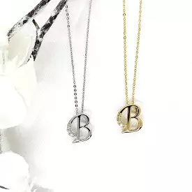 10k Gold Diamond Initial Necklace