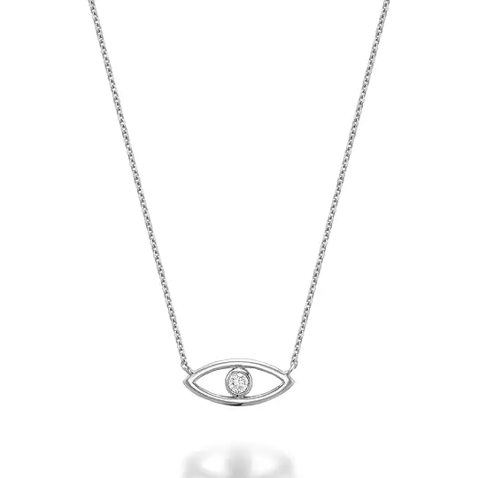 10k Gold Evil Eye Diamond Necklace