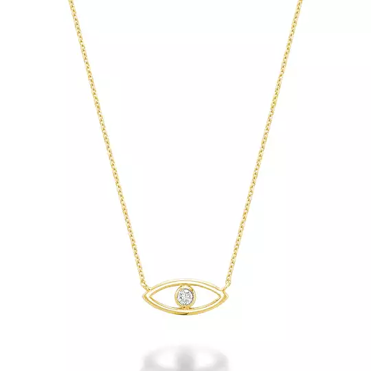 10k Gold Evil Eye Diamond Necklace