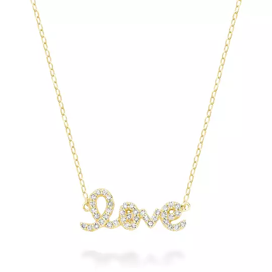 10k Gold LOVE Diamond Necklace