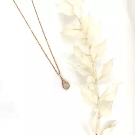 10k Rose Gold Diamond Teardrop Necklace