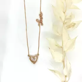 10k Rose Gold Love Necklace with Diamond Heart