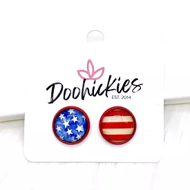 12mm Stars & Stripes Earrings