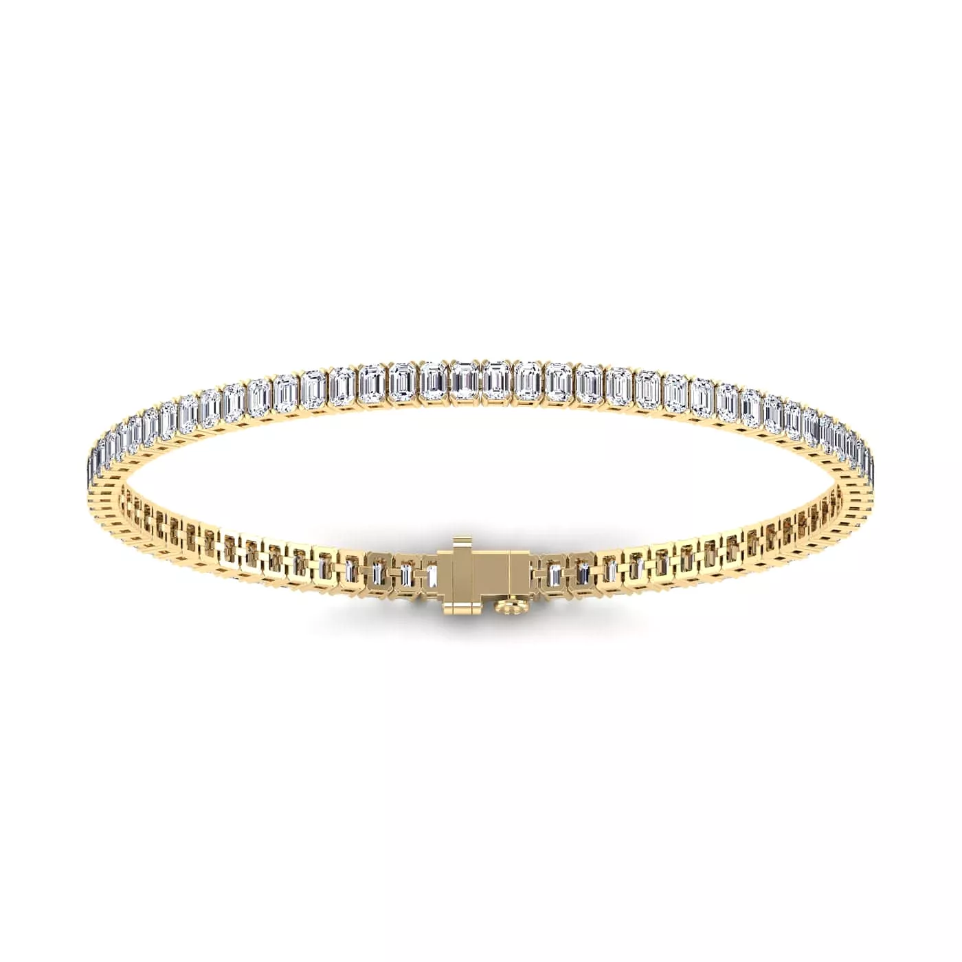 14K & 18K Gold Emerald Cut DiamondTennis Bracelet 6-7 ct, 4-prong setting, Lab Grown