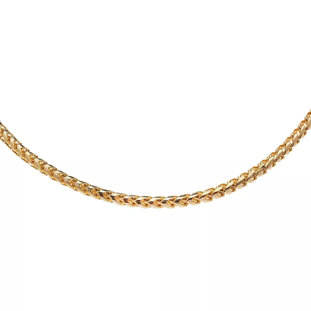 14K & 18K Gold Large Franco Diamond Cut Chain Necklace 3mm