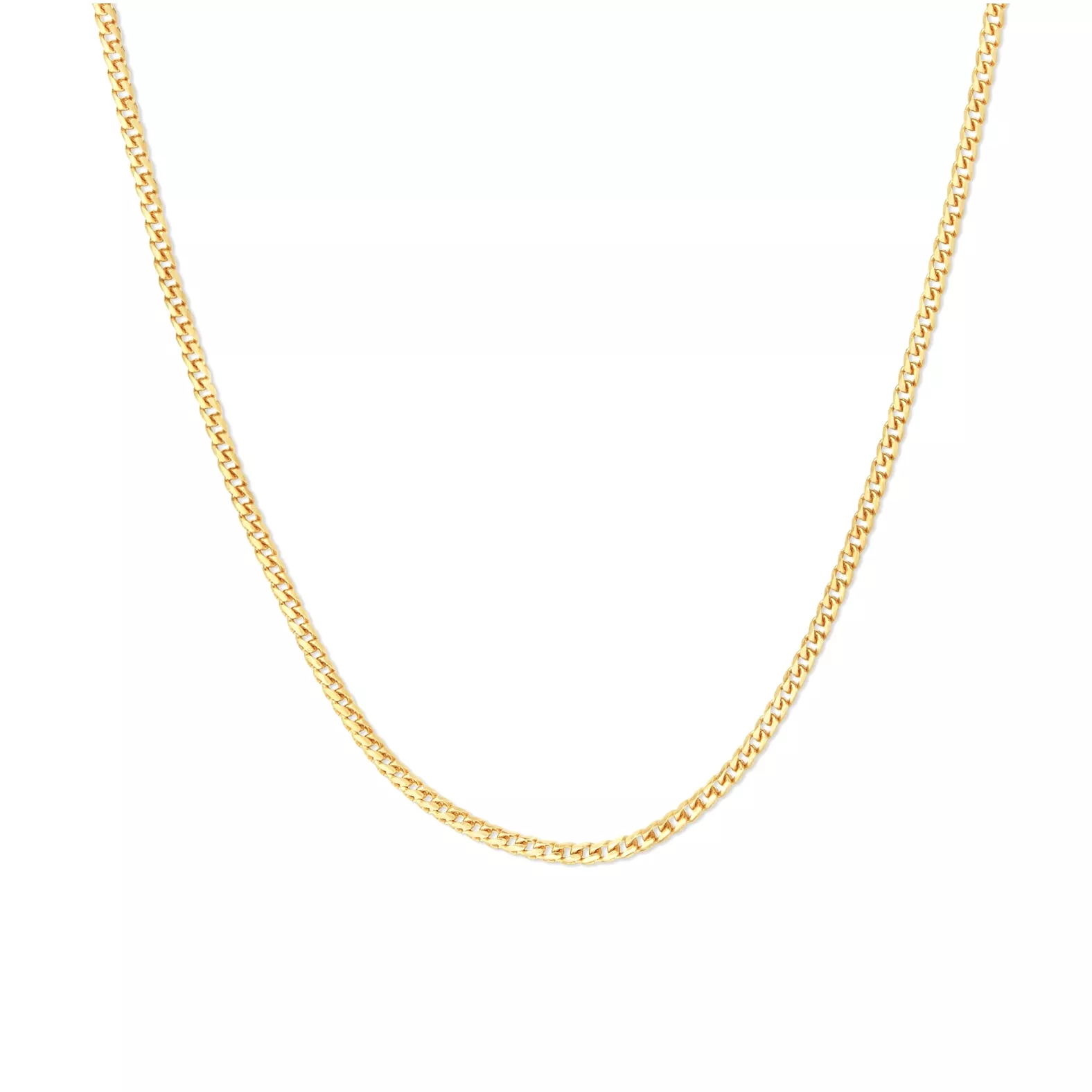 14K Gold Small Franco Diamond Cut Necklace 1.5mm