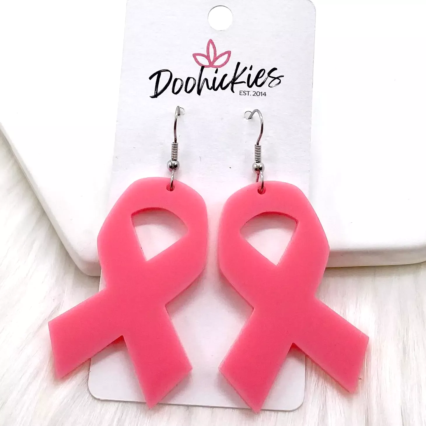 2 Breast Cancer Awareness Earrings