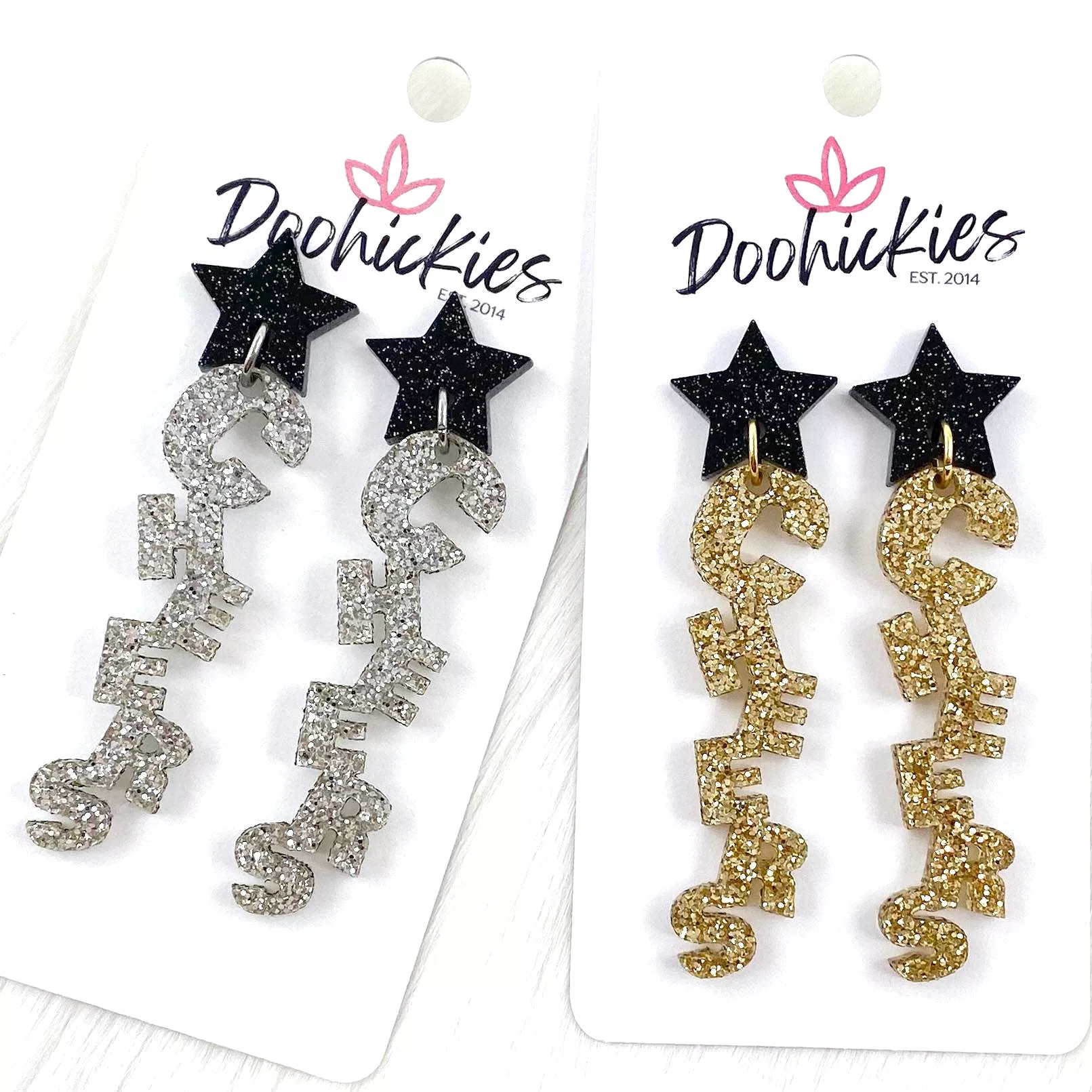 2.75 Cheers Acrylic Dangles  (Gold or Silver)