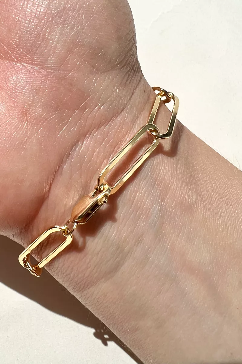 6.8mm Paperclip Chain Bracelet - Gold Filled