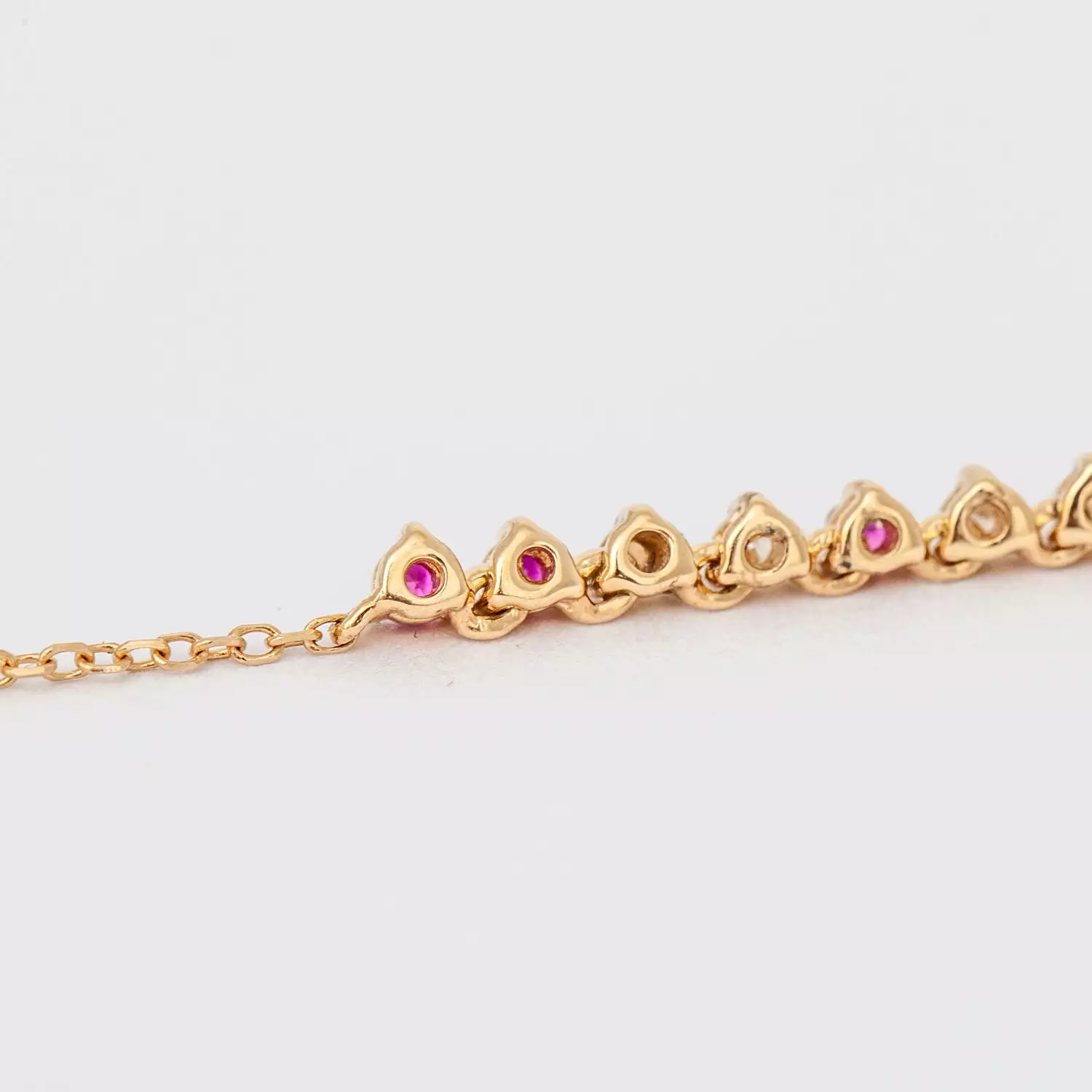 Amalfi Ruby and Diamond and Pink Opal Rounds Chain Necklace