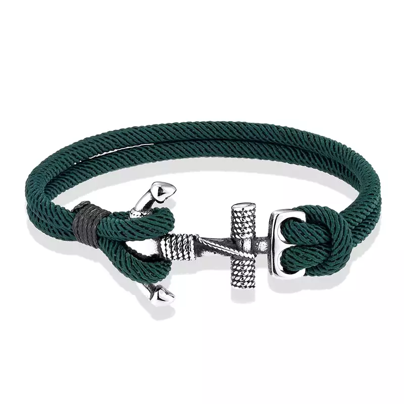 Ashore Shop Waterproof Anchor Bracelets Men Double Strand Nautical Survival Rope Bracelet For Women Stainless Steel