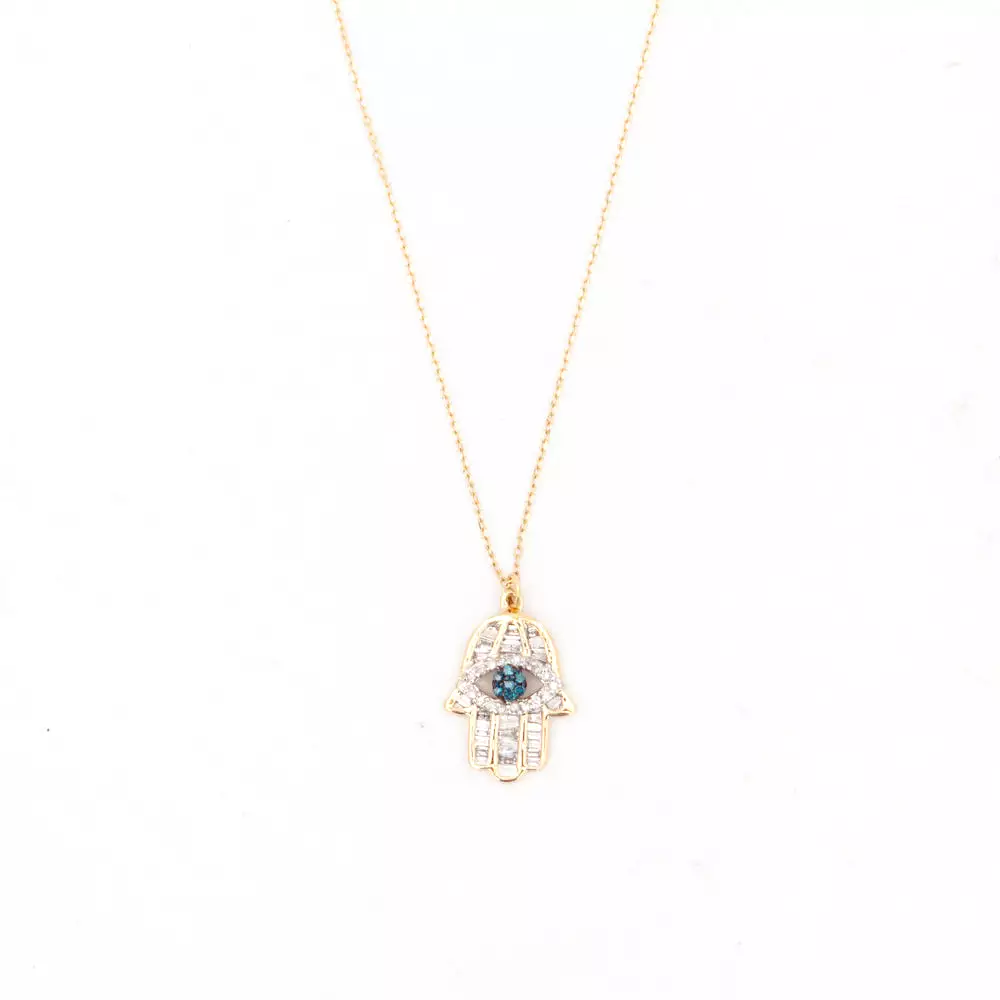 Baguette Hamsa Necklace