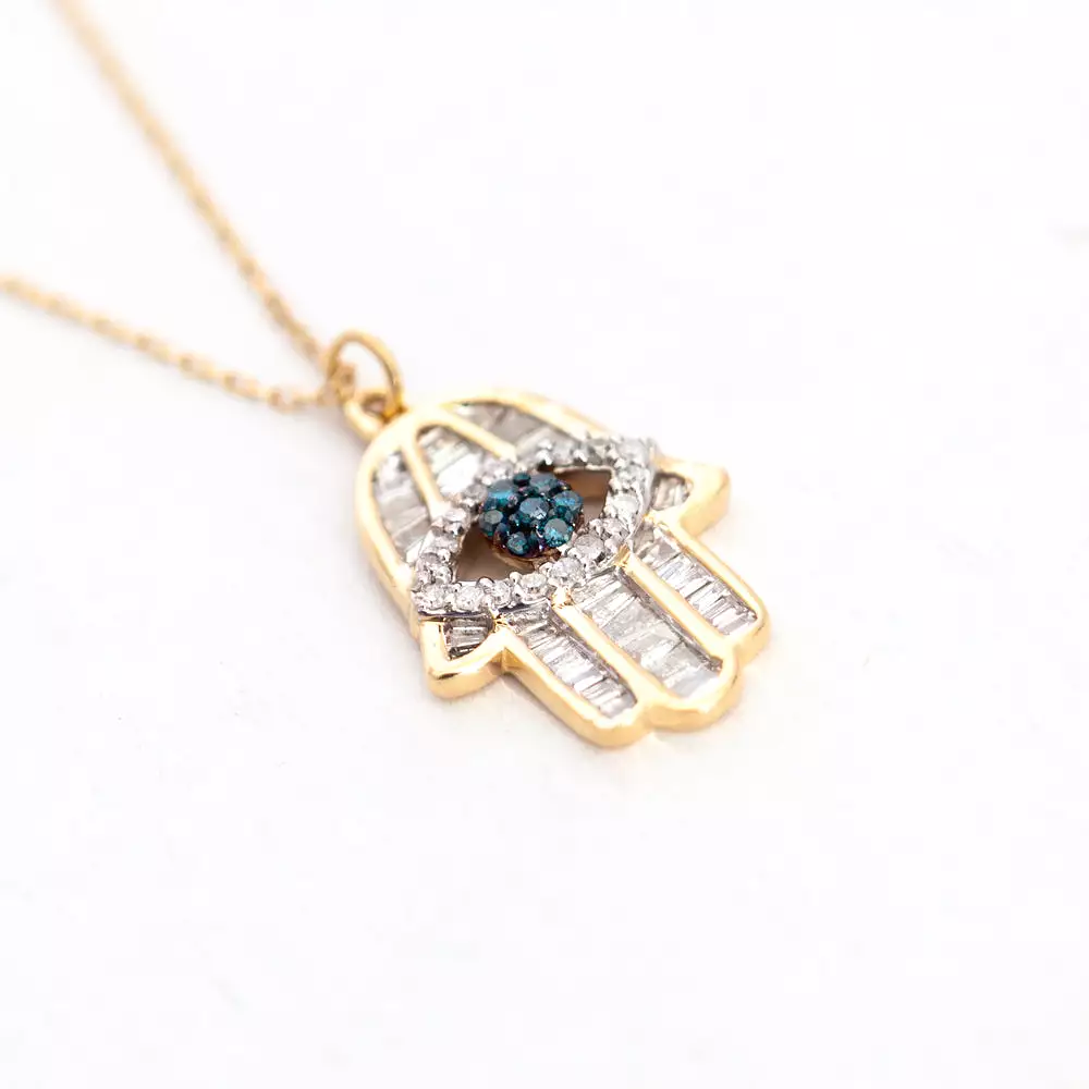 Baguette Hamsa Necklace