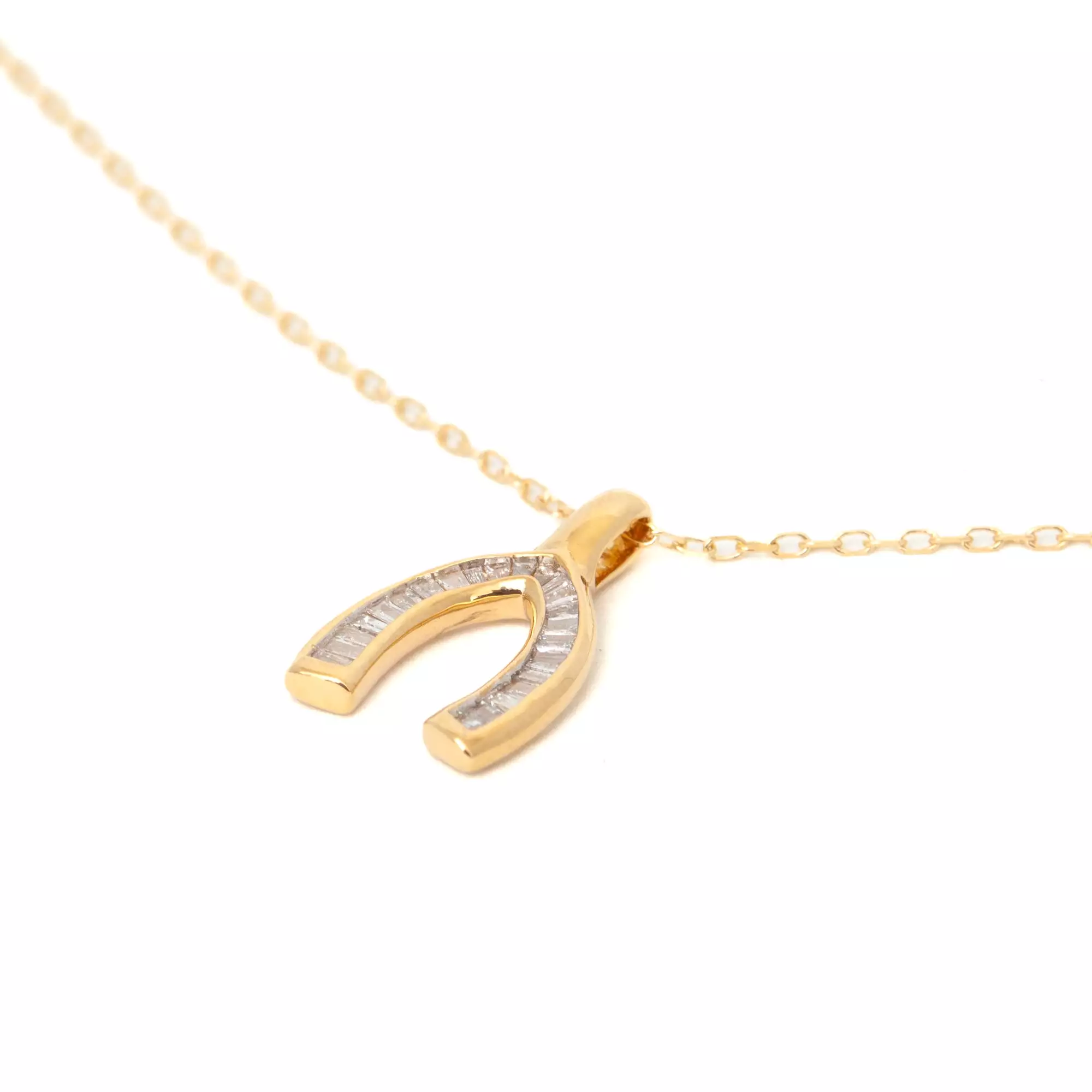 Baguette Wishbone Necklace