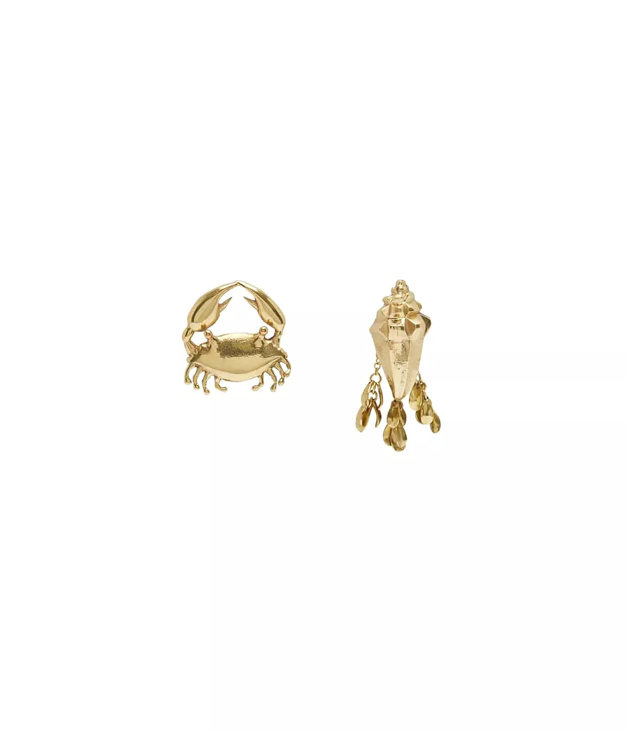 BANANA HOUSE CRAB SHELL EARRINGS- GOLD