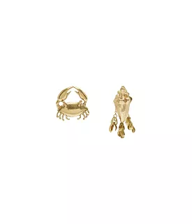 BANANA HOUSE CRAB SHELL EARRINGS- GOLD