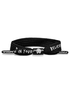 Believe Black Single Lace Bracelet