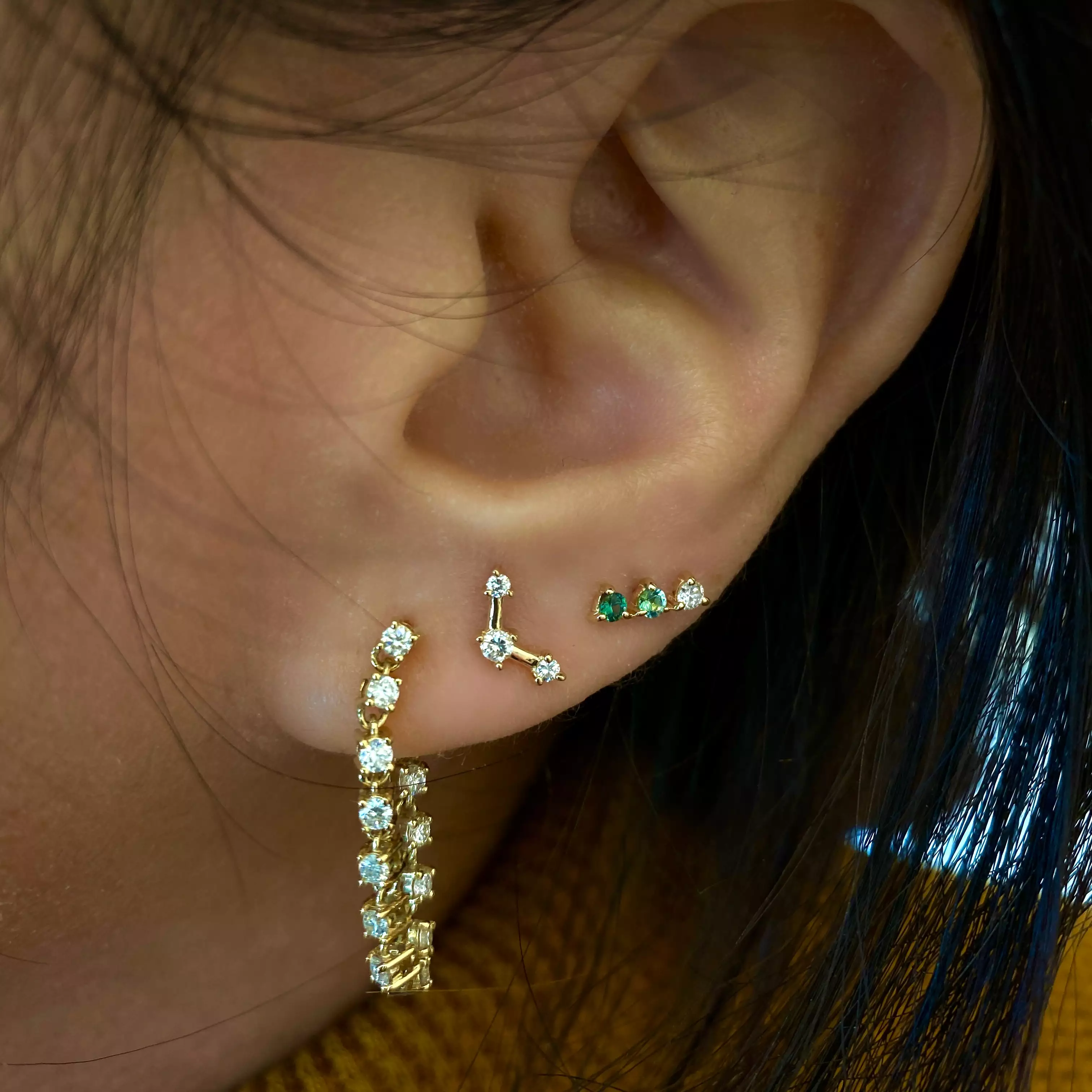 Botany Gradient Three-Step Earrings