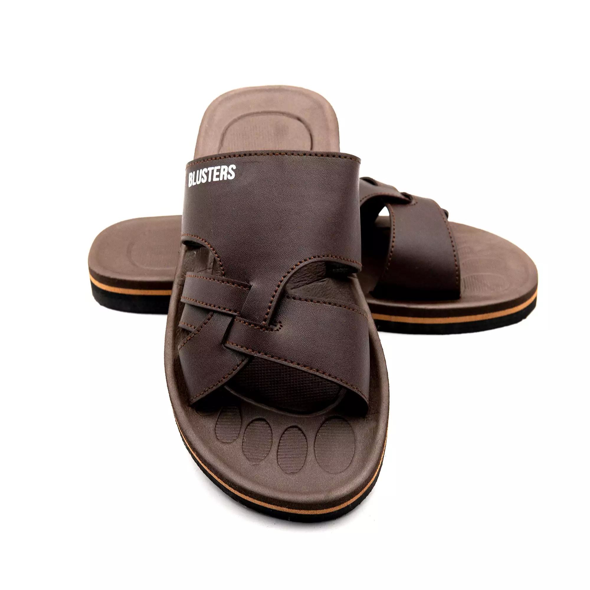 Brown Triple Cross Comfy Slippers