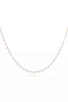 Celeste 24 Floating Diamond Necklace in Rose Gold