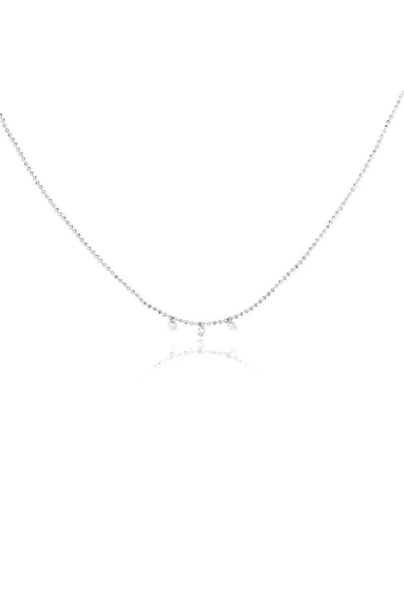 Celeste 3 Floating Diamond Necklace in White Gold