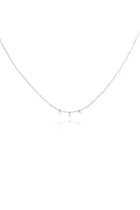 Celeste 3 Floating Diamond Necklace in White Gold