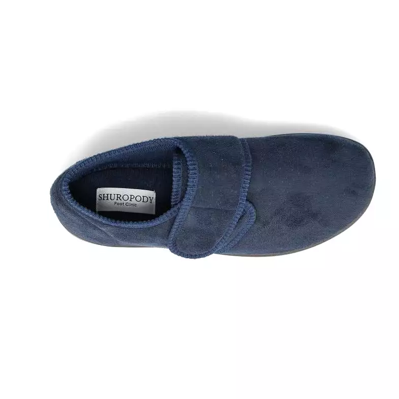 Charles Wide Fit Men's Lined Strap Fastening Slipper