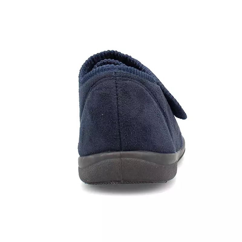 Charles Wide Fit Men's Lined Strap Fastening Slippers