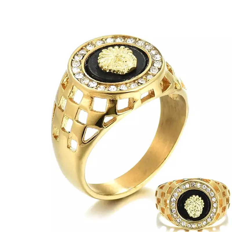 Creative Medusa Ring for Men Inlaid with Zircon Fashion Domineering Rings Female Punk Style Jewelry Gifts Wholesale