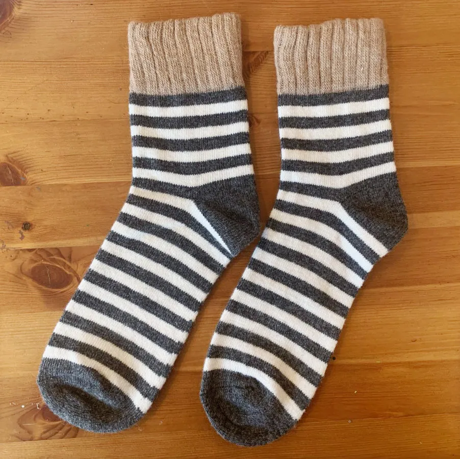 Crew Socks | Cotton | Grey Stripes