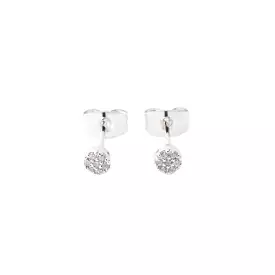 Crystal Mini Circle Silver Studs