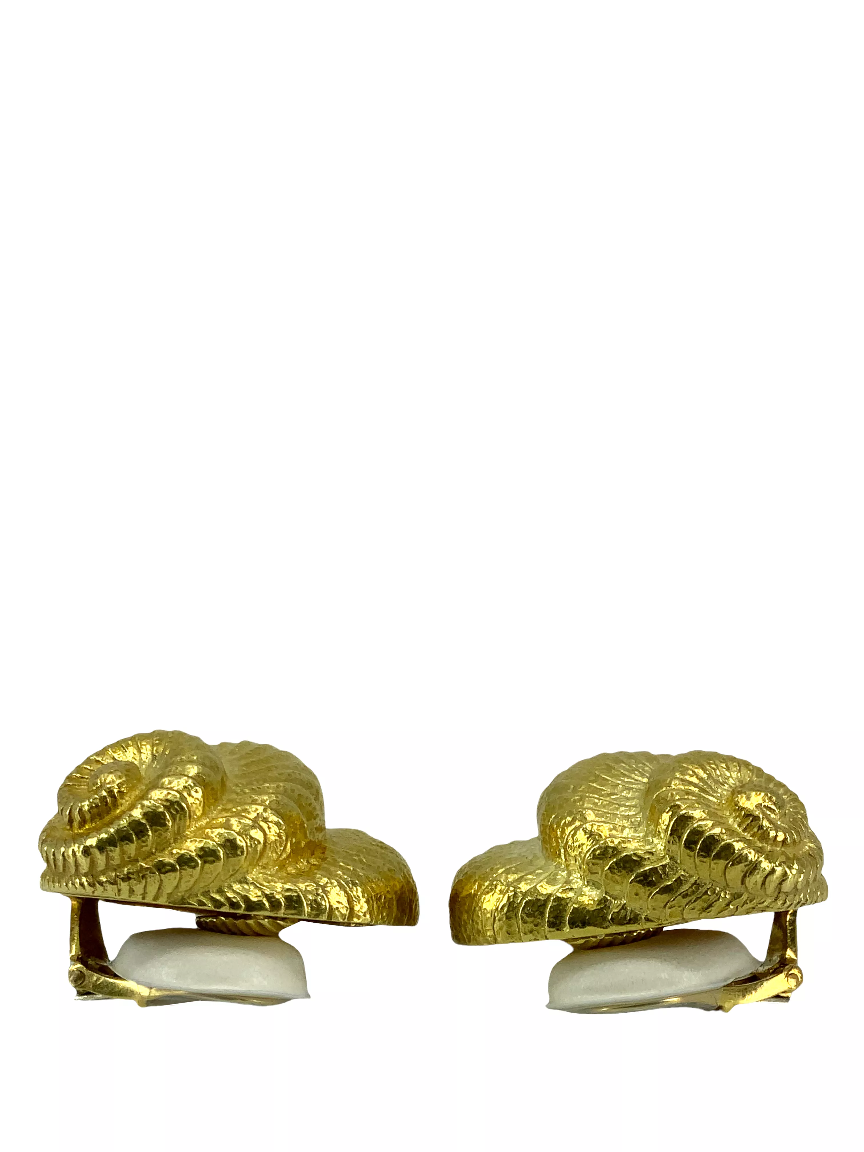 David Webb 18k Gold Shell Earrings