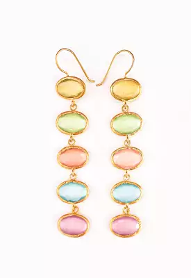 Debbie Katz - Satina 18K Gold Earrings Spring Pastel