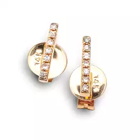 Diamond Bar Stud Earrings