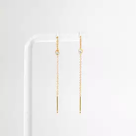 Diamond Bezel Loop Threader Earrings