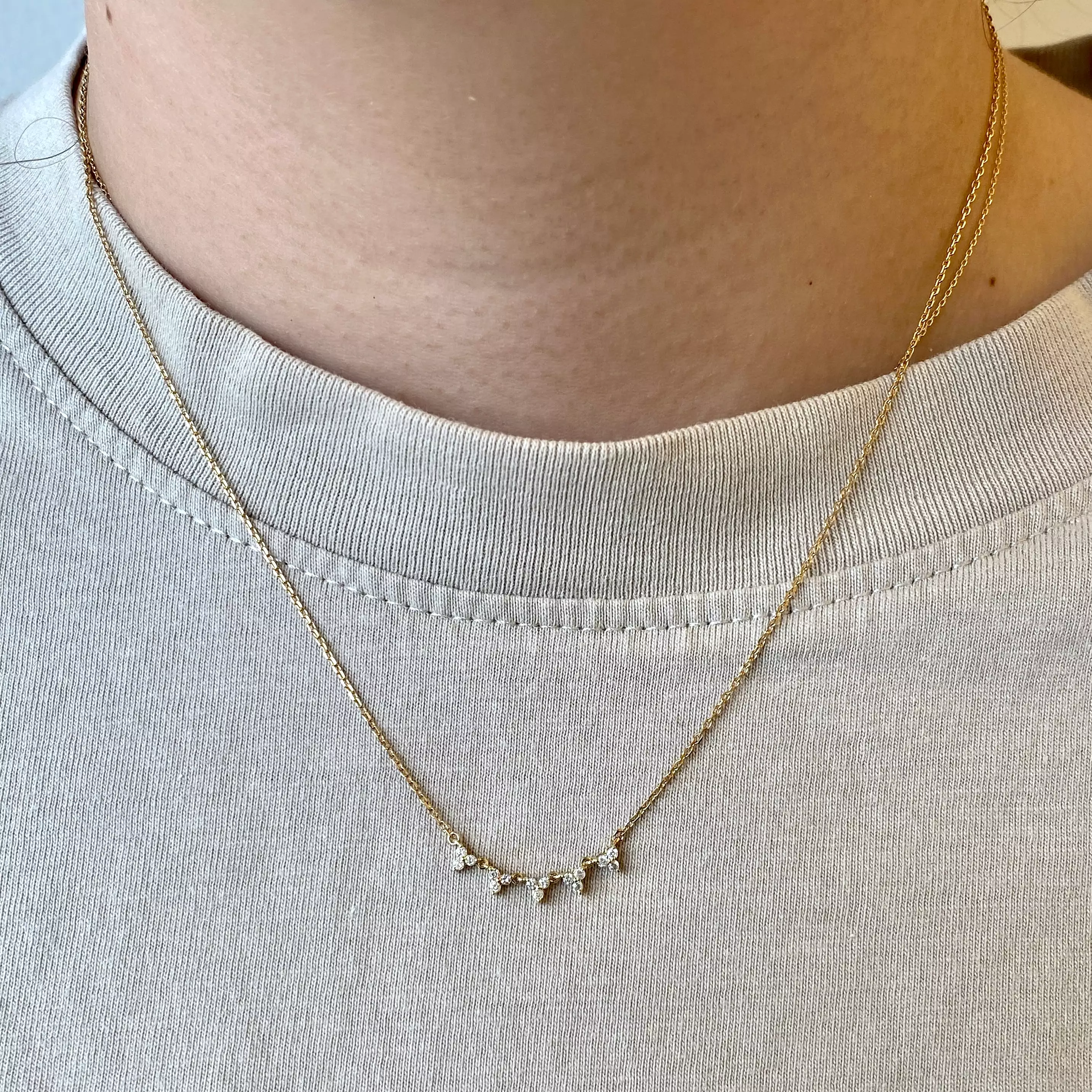 Diamond Cluster Chain Necklace