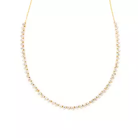 Diamond Cluster Half Riviera Necklace