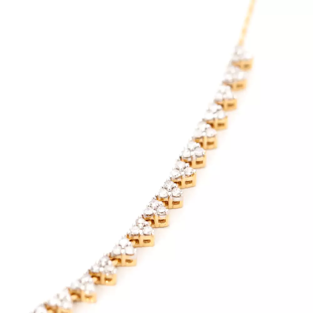 Diamond Cluster Half Riviera Necklace