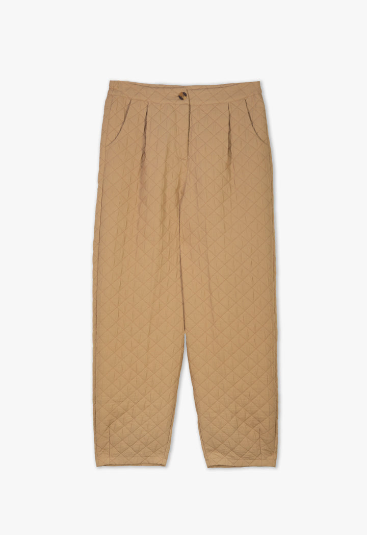 Diamond Pattern Textured Solid Trouser