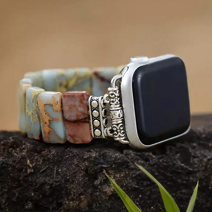 Earth Tibetan Jasper Stretch Apple Watch Strap