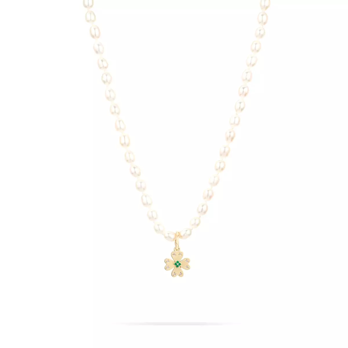 Emerald + Diamond Clover Hinged Charm