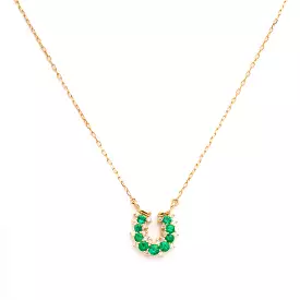 Emerald & Diamond Horseshoe Necklace