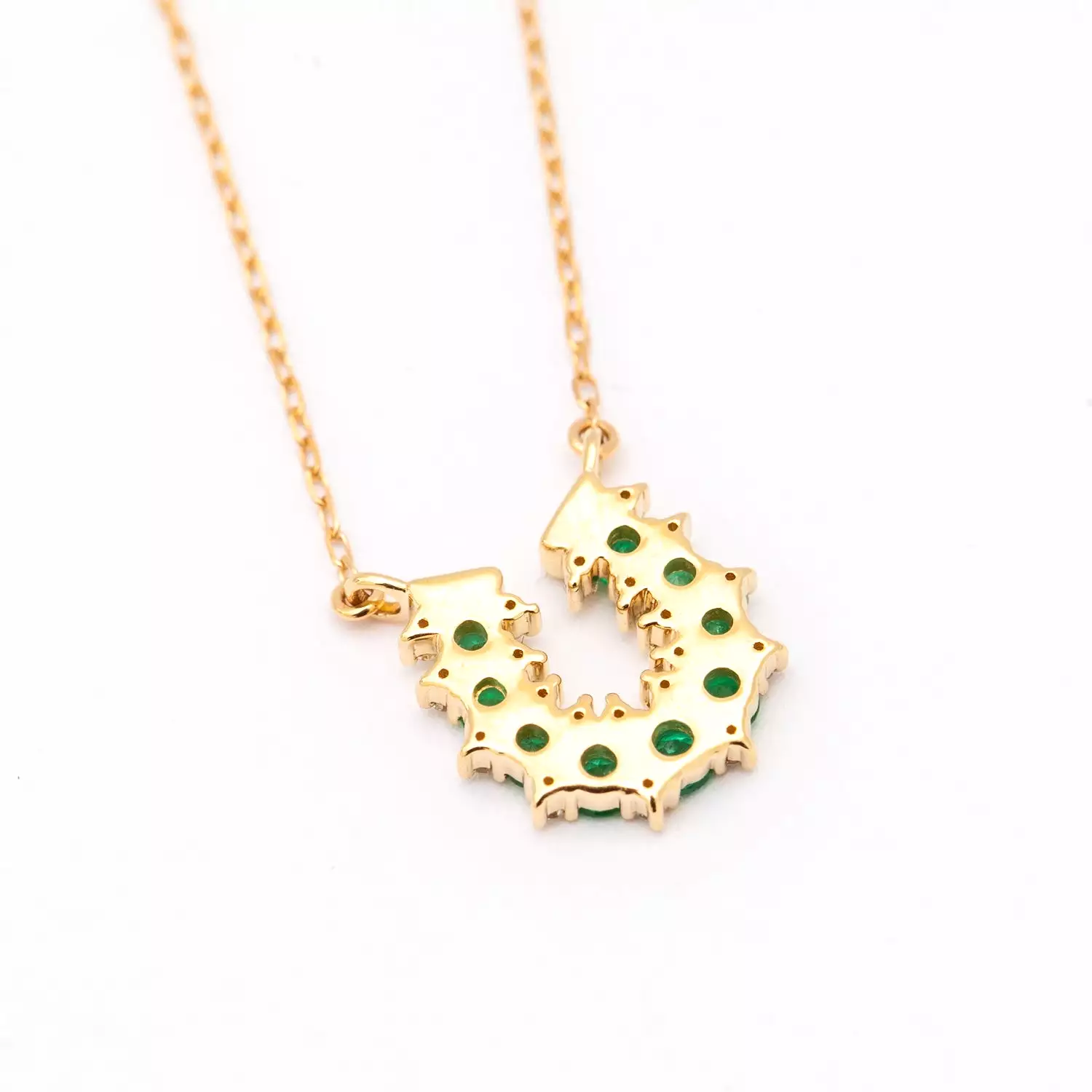 Emerald & Diamond Horseshoe Necklace