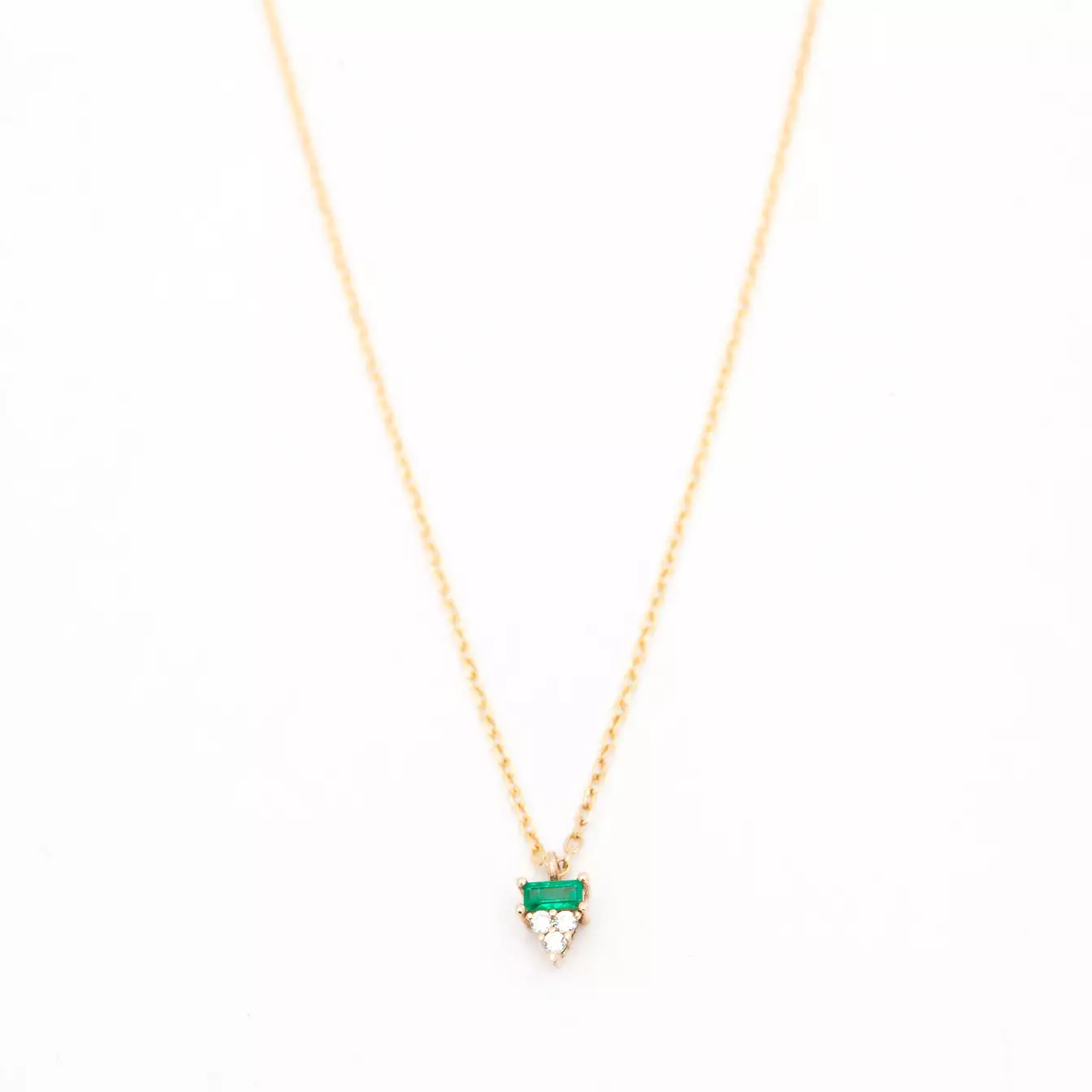 Emerald Baguette Cluster Necklace